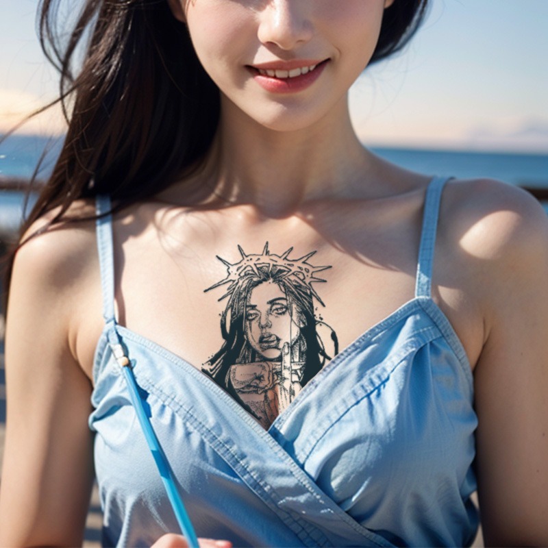 Cross-Border Herbal Tattoo Stickers Juice Semi-Permanent High-End Flower Arm Grass Waterproof Male Long-Lasting Stickers Ins Style Female