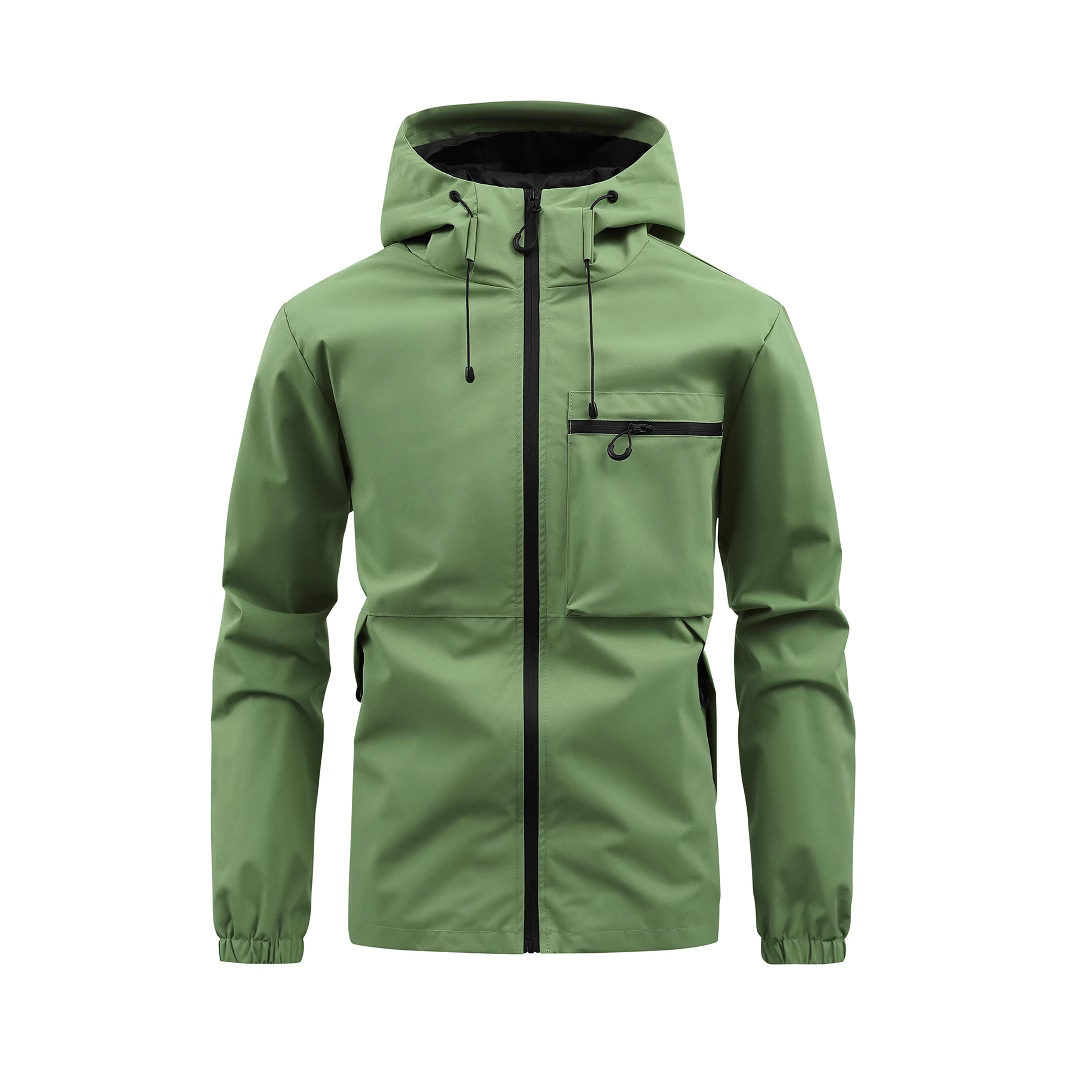 Spring and Autumn New Men's Hooded Cross-Border Casual Waterproof Outdoor Jacket, Windbreaker, Workwear Jacket, Versatile Top