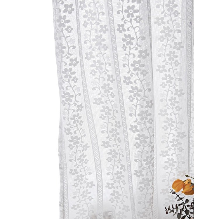 Finely Woven Lace Curtain Fabric White Tablecloth Mosquito Net Curtain Wholesale Small Flower Cross-Border Door Curtain Coffee Curtain Cross-Border