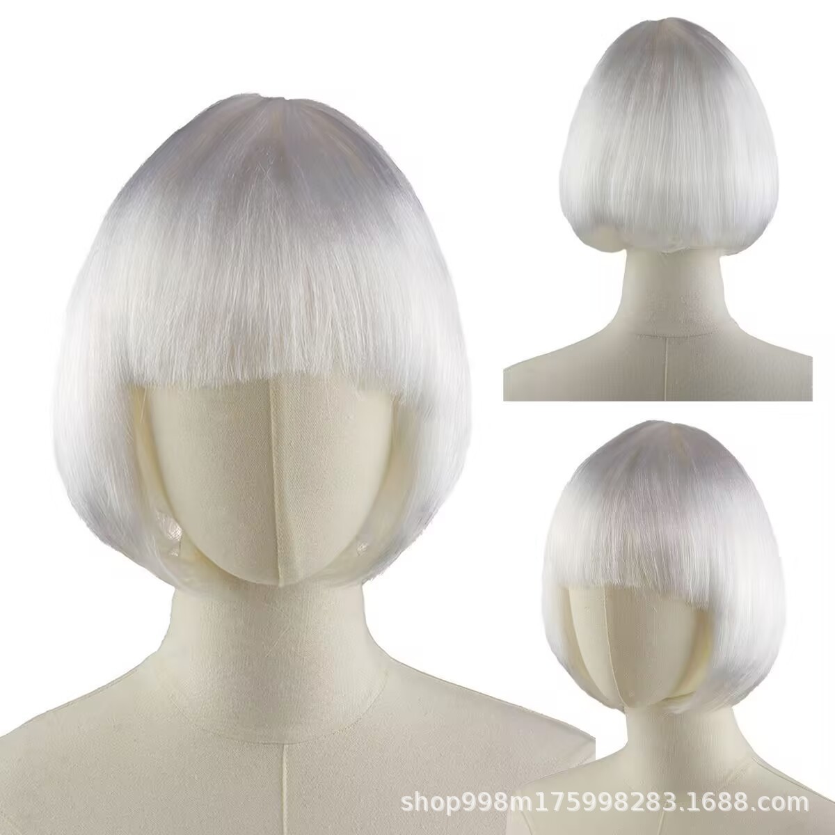 Cross-Border Direct Sales Colorful Student Wig Bob0 Party Supplies Dress up Student Head Short Wig Manufacturer Wholesale