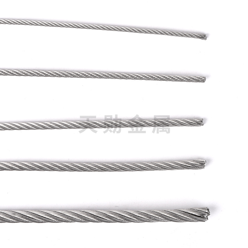 304 stainless steel wire rope smooth/coated steel wire rope lifting traction greenhouse decorative drying clothes stainless steel rope