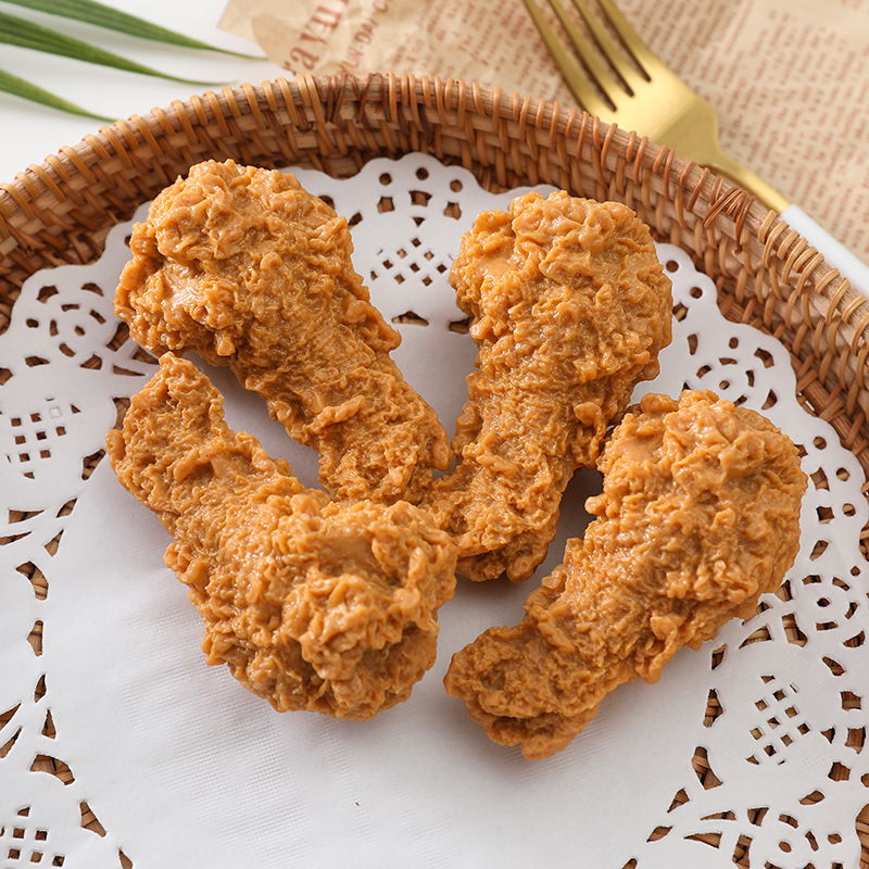 PVC Simulation Fried Chicken Legs Fried Chicken Wings Fries Refrigerator Stickers Creative Orleans Chicken Legs Coke Chicken Wings Decorative Props