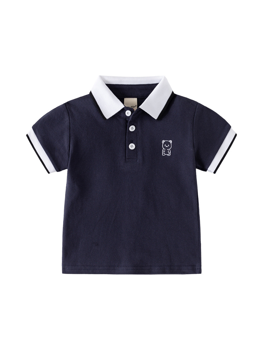 Children's short sleeve T-shirt 2025 new boys polo shirt baby half sleeve embroidered top tide Korean children's clothing wholesale