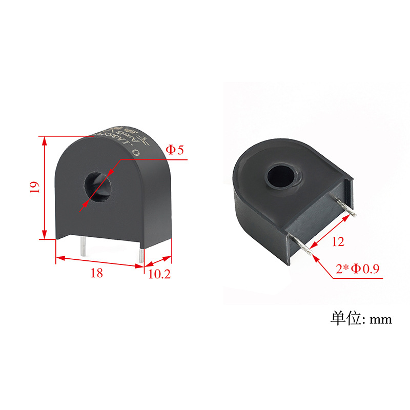 Small volume inner hole 5mm plug PCB AC small micro current transformer 0-60A 2000/1
