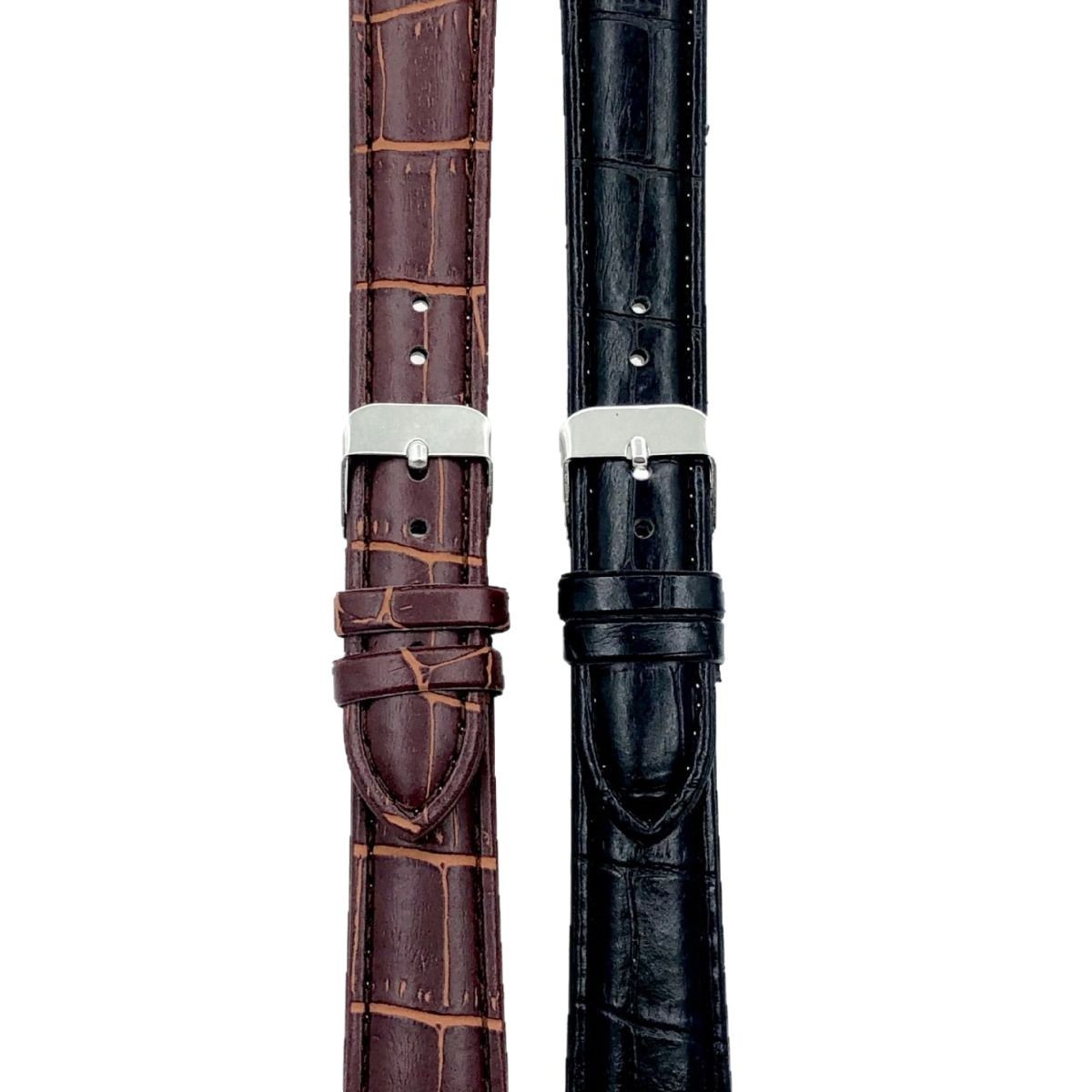 Factory in stock wholesale men's and women's matte bamboo pattern leather strap crocodile pattern imitation leather watch strap 12-22mm