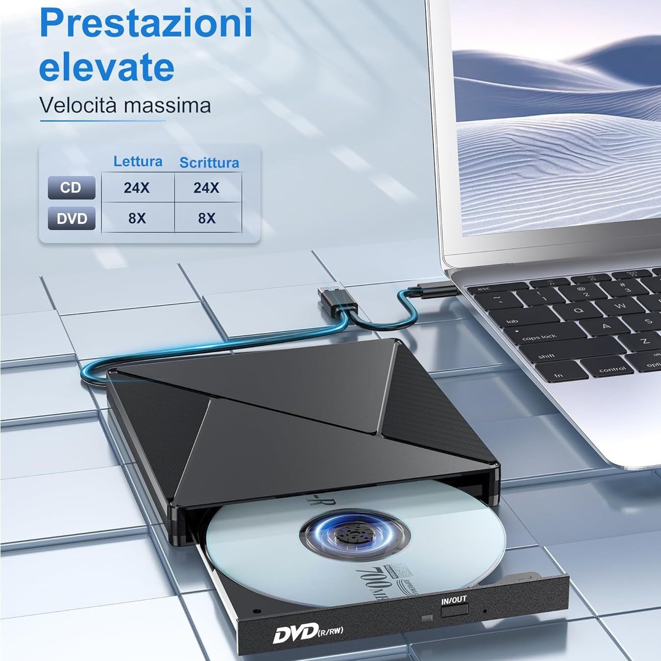 Enter the new 2-in -1 optical drive to support USB3.0 USB2.0 and TYPE-C interface notebook computers