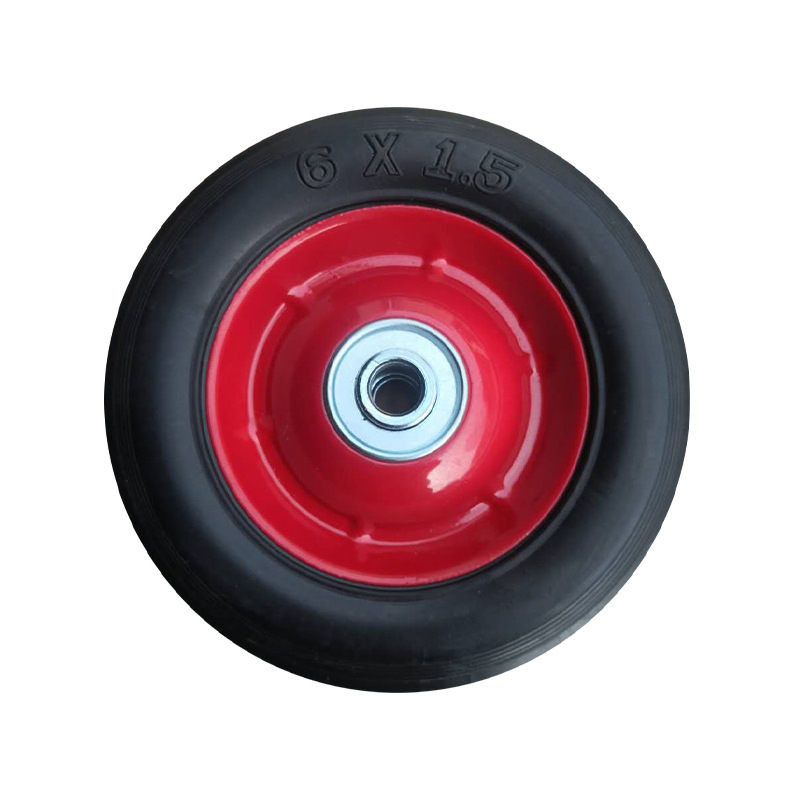 Spot Wholesale 6inch Silent Solid Wheel Anti-Puncture and Pressure-Resistant Trolley Rubber Solid Wheel Tool Trolley Caster Manufacturer