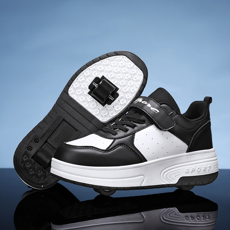 2025 Heelys Shoes for Boys, Two-Wheeled Roller Skates, Trendy Girls' Button Wheel Shoes, Casual Sports Shoes, Drop Shipping