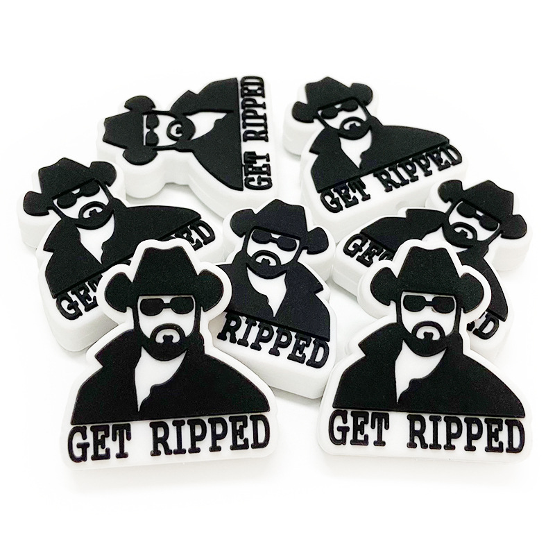 Производитель поставляет силиконовые черные буквы бусины для прорезывания зубов ребенка DIY ювелирные аксессуары