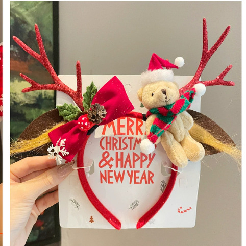 Christmas Headdress, Simulated Branch Headband, Super Fairy Elk Headband, Cute Photo Studio Photo Decoration Hairpin for Women