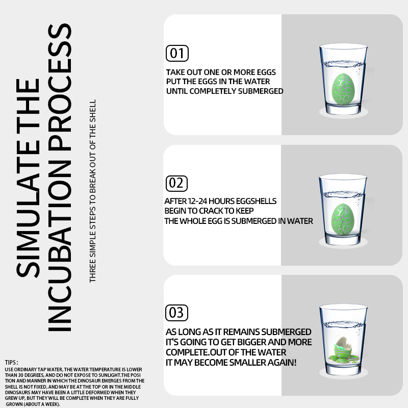 Soaked Dinosaur Eggs, Incubated Eggs, Street Stalls, Can Be Grown in Water, Broken Shells, Blind Box Deformation Gifts, Small Toys for Boys and Girls on Children's Day