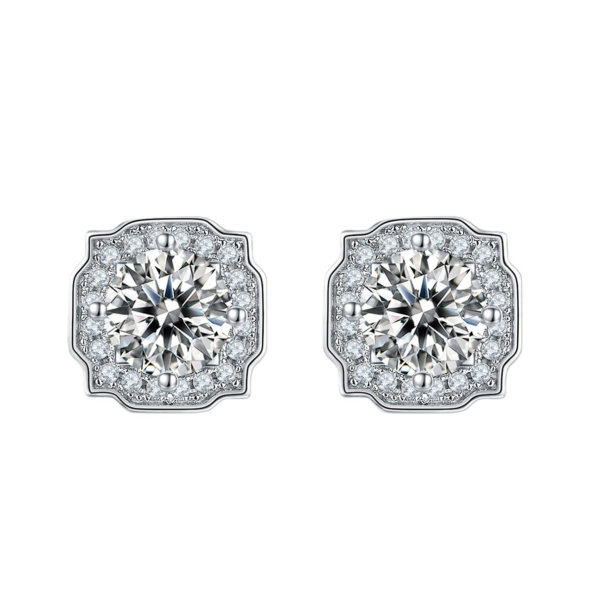 2024 New Laboratory Cultivated Diamond Earrings Oval Earrings with Full Diamond 925 Silver Earrings Wholesale Factory