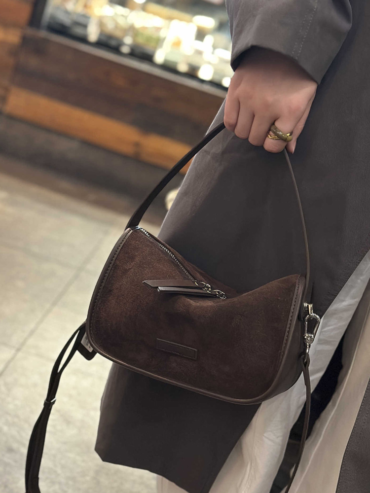 Genuine Leather Small Bag for Women 2025 New Autumn and Winter Single Shoulder Underarm Bag Retro Crossbody Bag Frosted Soft Cowhide Small Square Bag