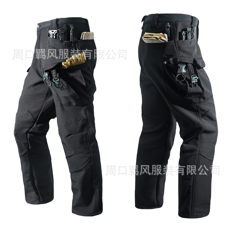 Factory direct IX7 velvet pants soft shell pants outdoor hiking pants waterproof windproof warm fleece pants