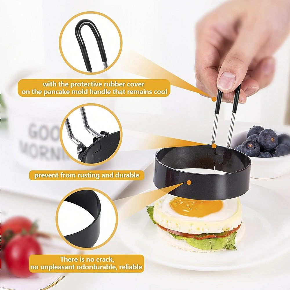 Anti-scalding egg ring non-stick round omelette omelette ring omelette non-stick egg ring omelette model omelette mold