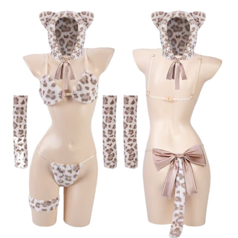 Qiao Duo Pure Desire Bunny Two-dimensional Sex Lingerie Sexy Plush Cute Tiger Wave Cat Girl Three-point Uniform suit