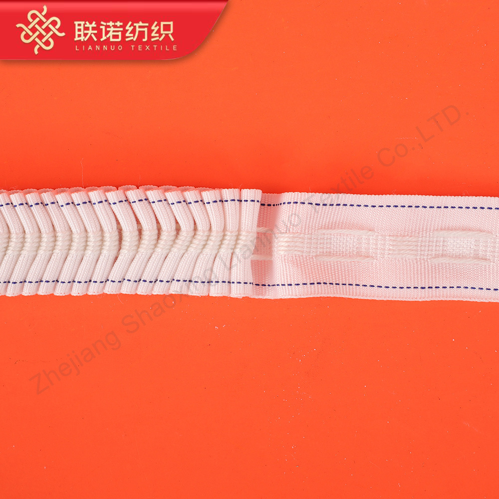 Liannuo Textile Custom 2.5cm Blue Double-Line Drawstring with S Hook for Export, Bedroom Curtain Strap Customization