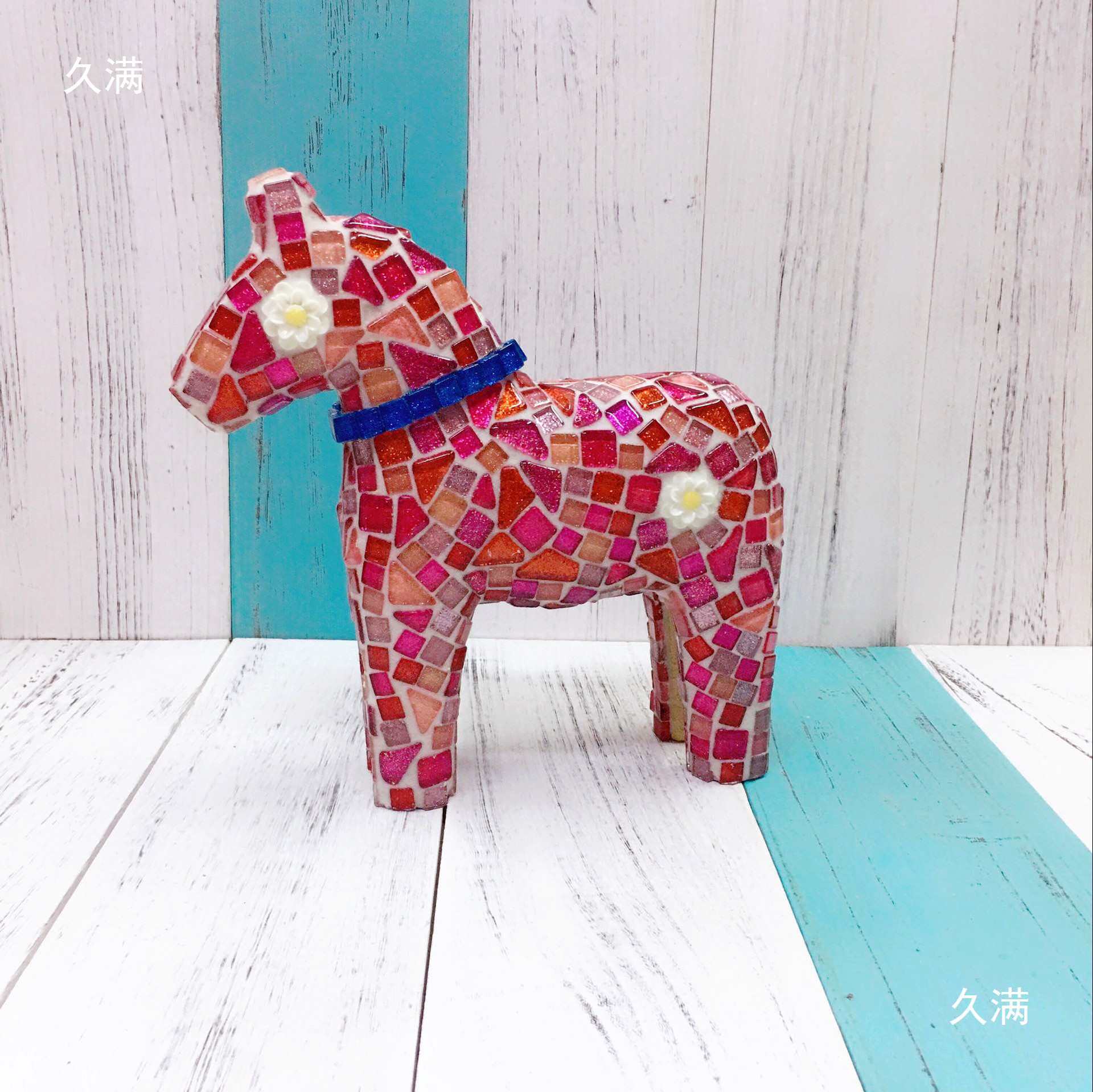 Wooden Pony Material Package DIY On-Site Family Creative Mosaic Handmade Art Activities ⊙ Swirl Wood