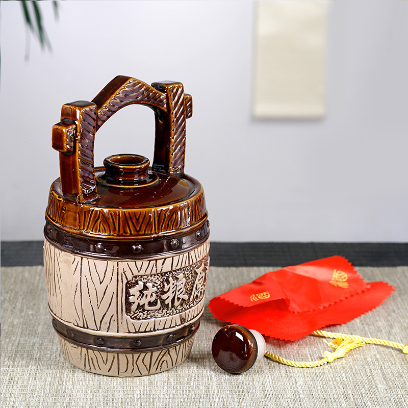 Yixing spot ceramic wine jar wine bottle 3kg 5kg ceramic wine jar handmade wine jar clay wine jar wholesale