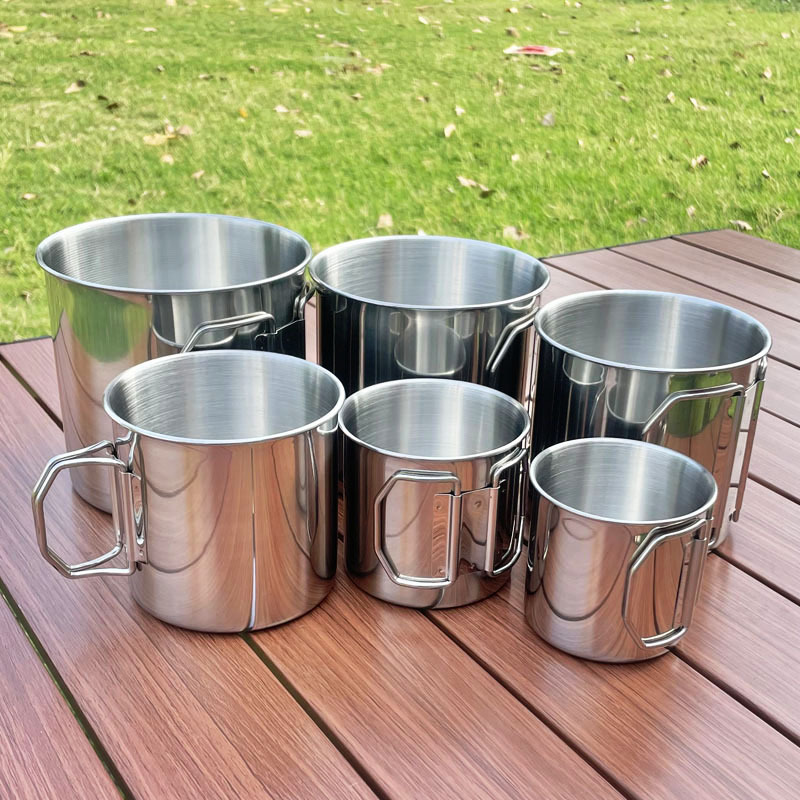304 stainless steel water cup outdoor folding cup engraved printing camping cup camp coffee cup portable cup camping cup