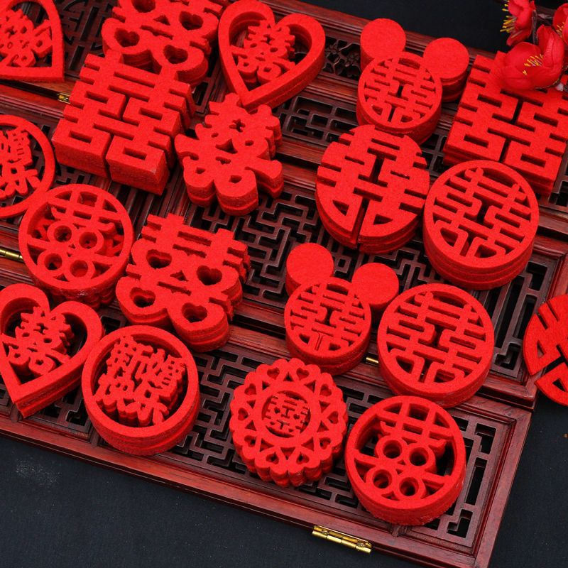 Wedding Bed Decoration Mini Hand-Thrown Happy Words Wedding Room Decoration Creative Wedding Fruit Plate Happy Stairs Small Happy Words