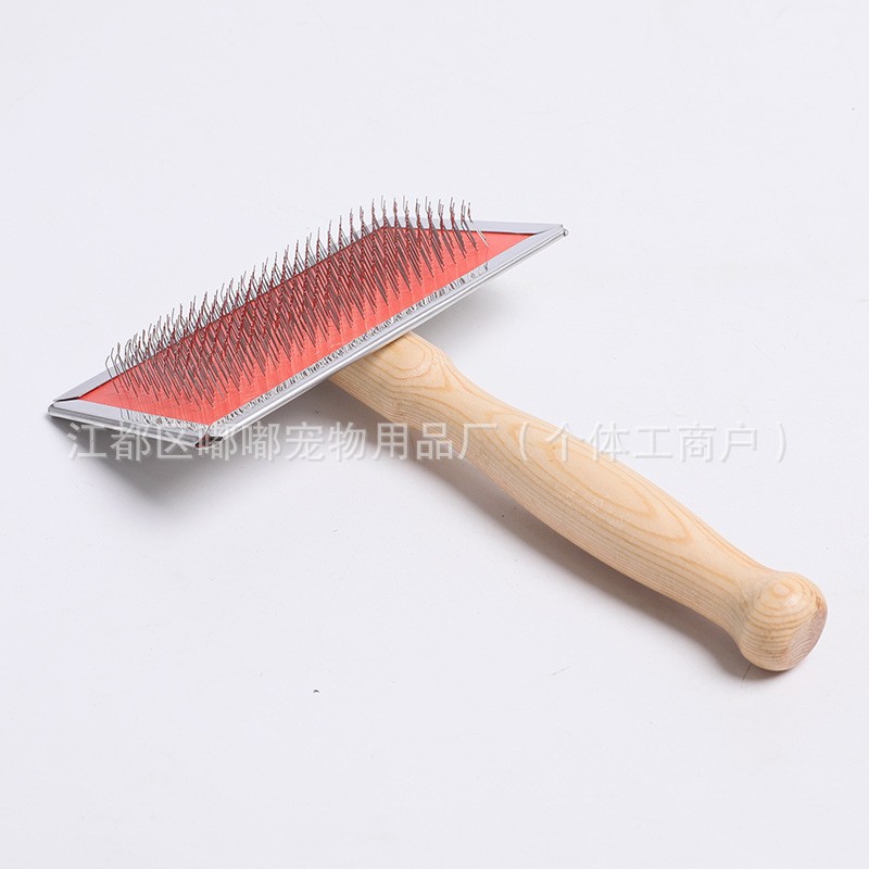 Cross-Border Pet Knot Comb Wooden Handle Comb Dog Hair Comb Cat Needle Comb Pet Brush Cat Comb Cleaning Brush Steel Brush