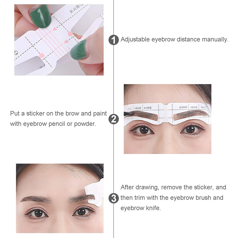 12 eyebrow stickers lazy person thrush card one-word eyebrow makeup tools eyebrow auxiliary set new one-piece eyebrow stickers