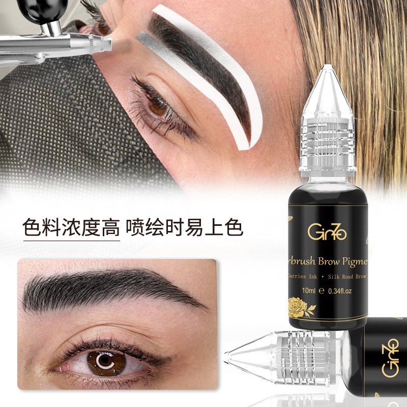 Temporary Spray-Painted Eyebrow Color Material, Temporary Disposable 6-Color Waterproof and Sweat-Proof Artificial Non-Discoloring and Easy-To-Color Color Material