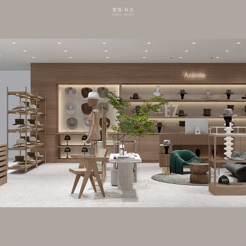 Чертежи и планы дизайна интерьера магазина, рендеры торгового центра, руководство по декорированию ретро-магазина одежды