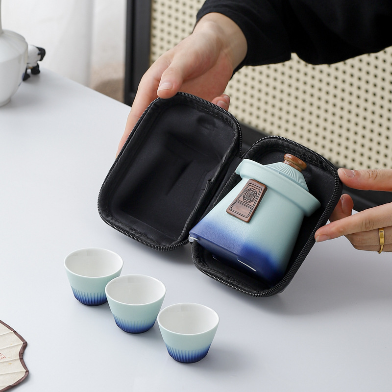 National Tide Forbidden City Cultural Creation Palace Style Travel Tea Set Small Set Express Cup Portable Outdoor Business Accompanying Gift