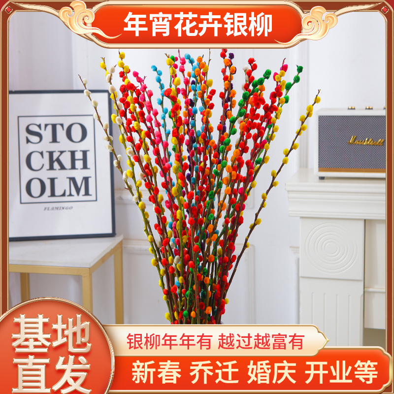 Silver Willow Real Flowers, Fresh Branches, Living Room Dried Flower Ornaments, Red New Year's Eve Florals, Hydroponic Plants, Indoor Dry Branches, Red Willow