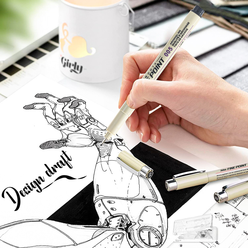 Amazon Hot Selling Needle Pen 12 Line Drawing Pen Water Drawing Pen Needle Pen Cartoon Sketching Pen