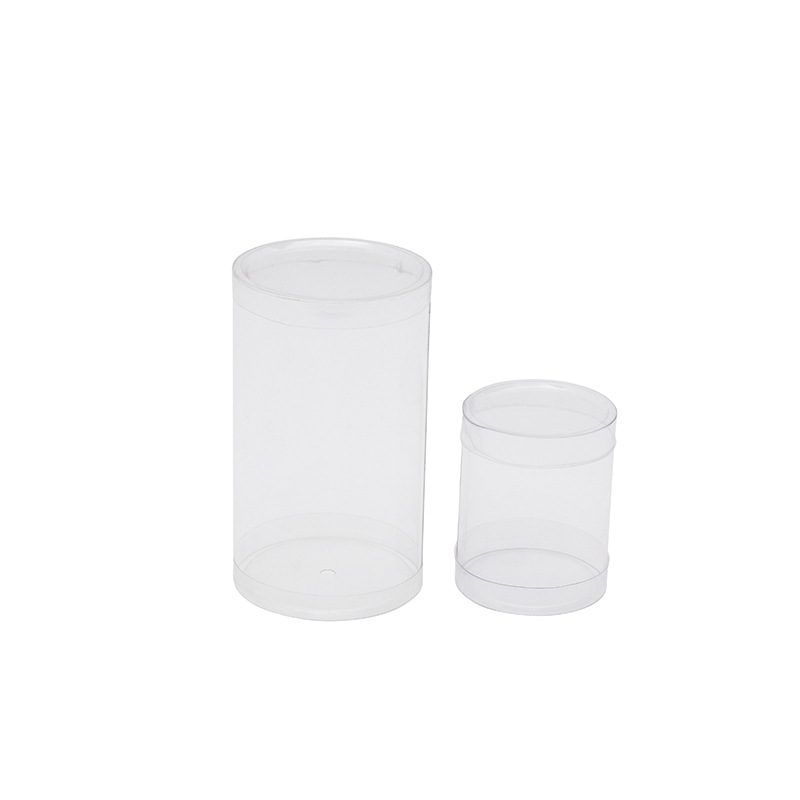 High-permeability PVC packing box in stock curling cylinder food packaging transparent cylindrical blister with lid bottom barrel wholesale