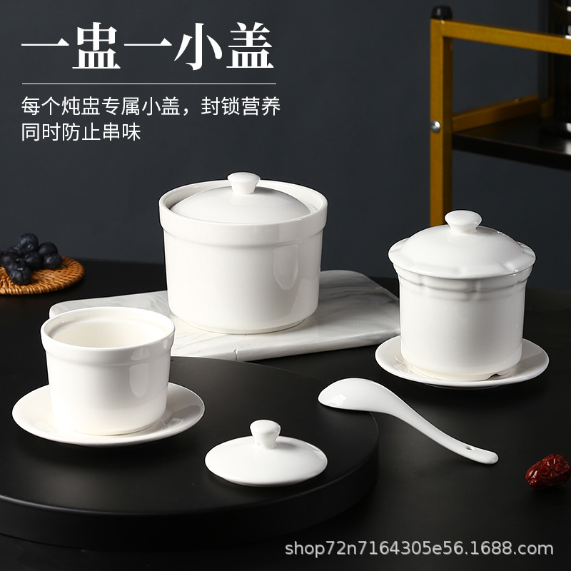 Керамическая кастрюля для тушения, водонепроницаемая, с крышкой, маленькая, для одного человека