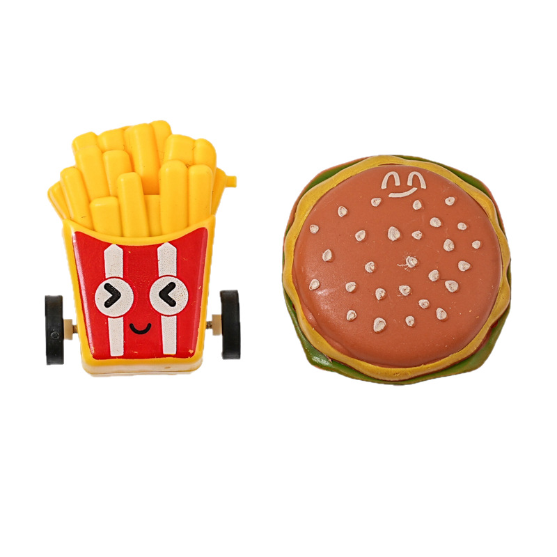 Creative Mini Pull-Back Food Toy Pull-Back Car, Hamburger Car, French Fries Car, One-Yuan Gashapon Pull-Back Toy Flap Pocket Pants Car
