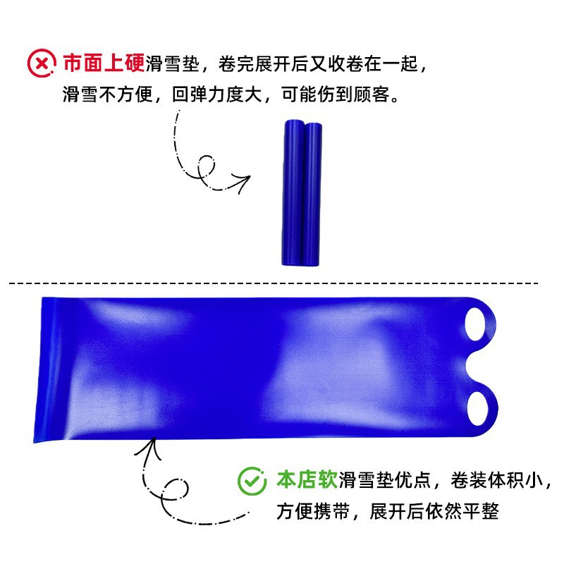 Children's Snowboard Ski Ring Kidsren's Portable Thickeneded Sled Winter Snow Sled Playing Snow Skating and Grass Skating for Adults