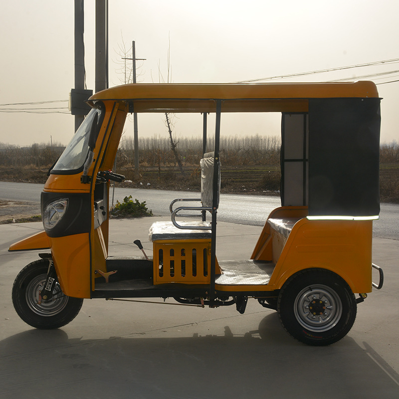 Fuel-Powered Tuktuk, Double-Row, Triple-Row Passenger Transport, Bajaj Tuktuk, Three-Wheeled Motorcycle, Tricycle, Gasoline
