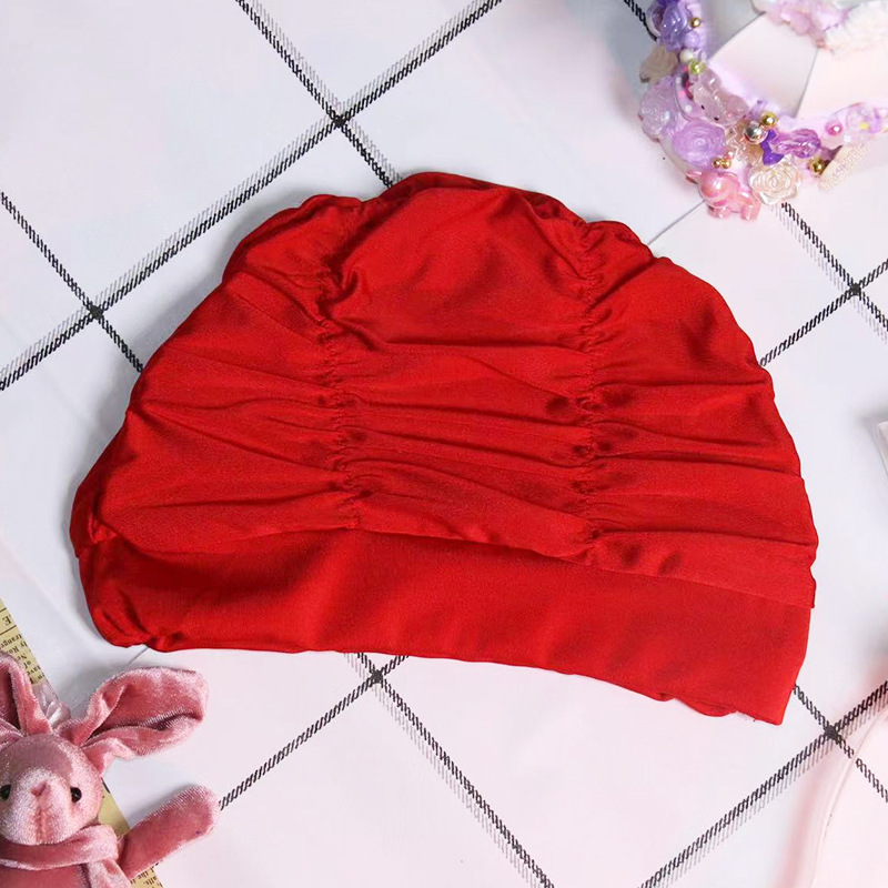 2025 New Women's Comfortable and Versatile Swim Cap for Short and Long Hair, Ear Protection, Non-Tightening, Extra Large, Pleated, Waterproof, Casual