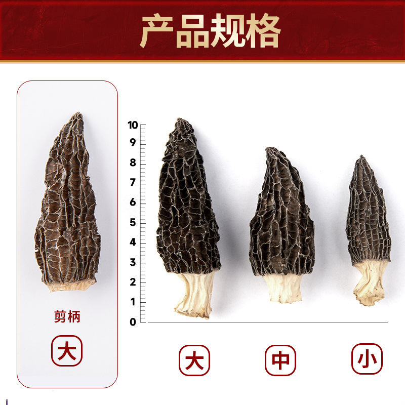 1 Yuan Per Piece, Selected Dried Morel Mushrooms Wholesale, Whole Box, 5-7 Size, Yunnan First Harvest New Morel Mushrooms