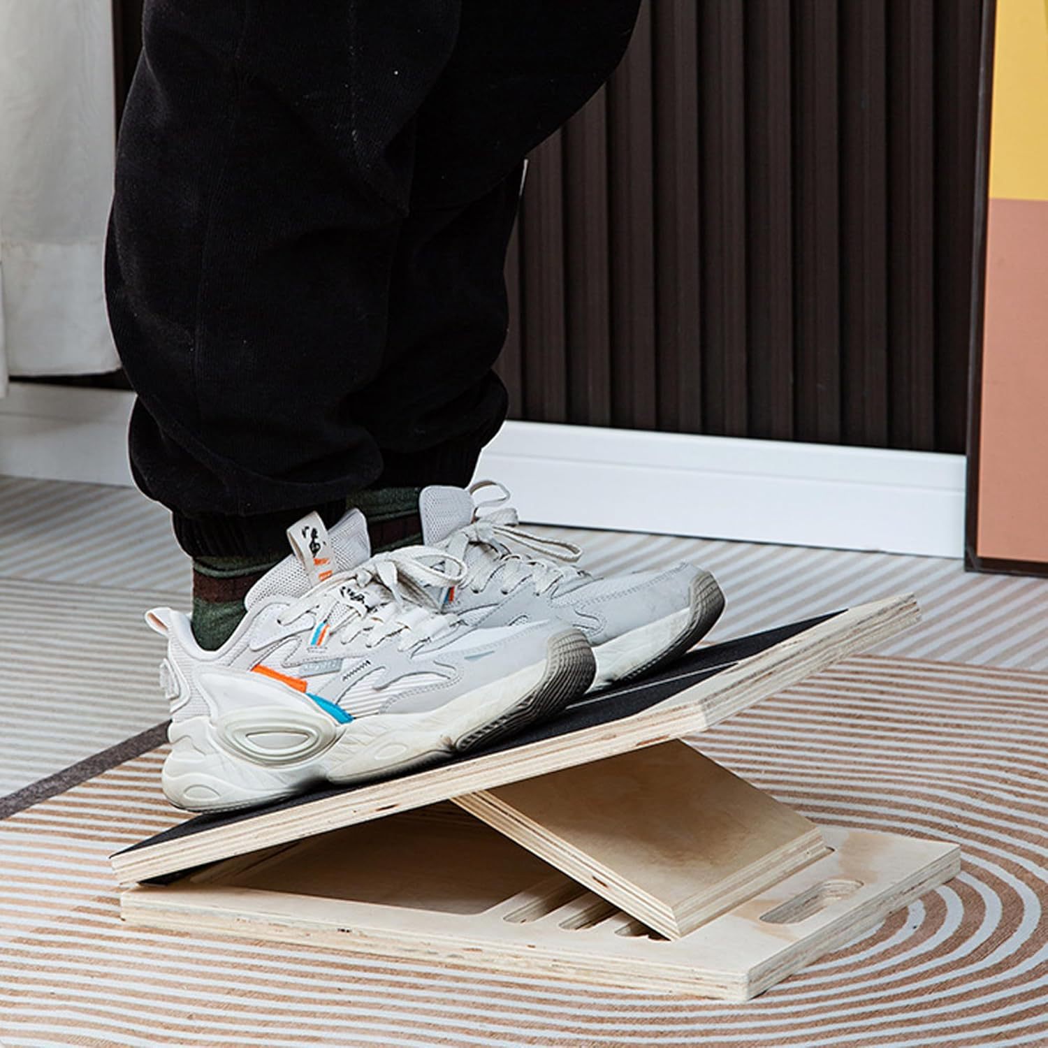 Wooden Stretching Board, Household Portable Fitness Balance Board, Achilles Tendon Board, Calf Stretcher, Adjustable Inclined Pedal