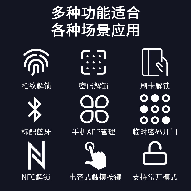 Waterproof Tongtong Lock Mobile App Password Card Smart Lock Bluetooth Access Control Fingerprint Remote Access Control All-In-One Machine