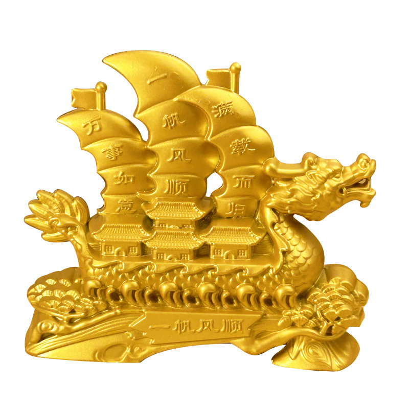 Creative Pure Brass Smooth Sailing Sailboat Ornaments Wine Cabinet Decorations Crafts Office Living Room Desktop Home