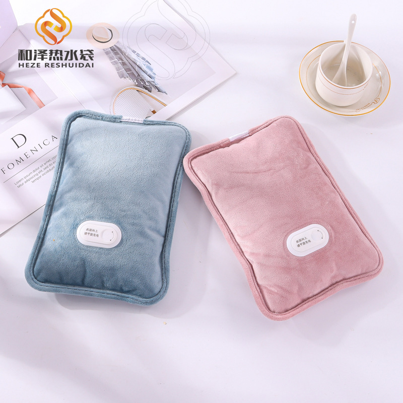 Производитель на заказ перезаряжаемая взрывозащищенная фланелевая грелка для воды, однотонная милая грелка с наполнением водой для зимы