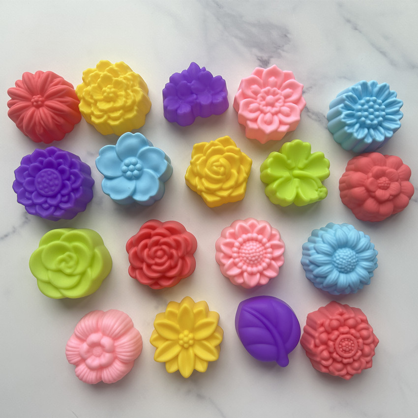Фабричное прямое предложение разнообразных силиконовых форм для выпечки 5 см в виде цветов, роз, ромашек, желе