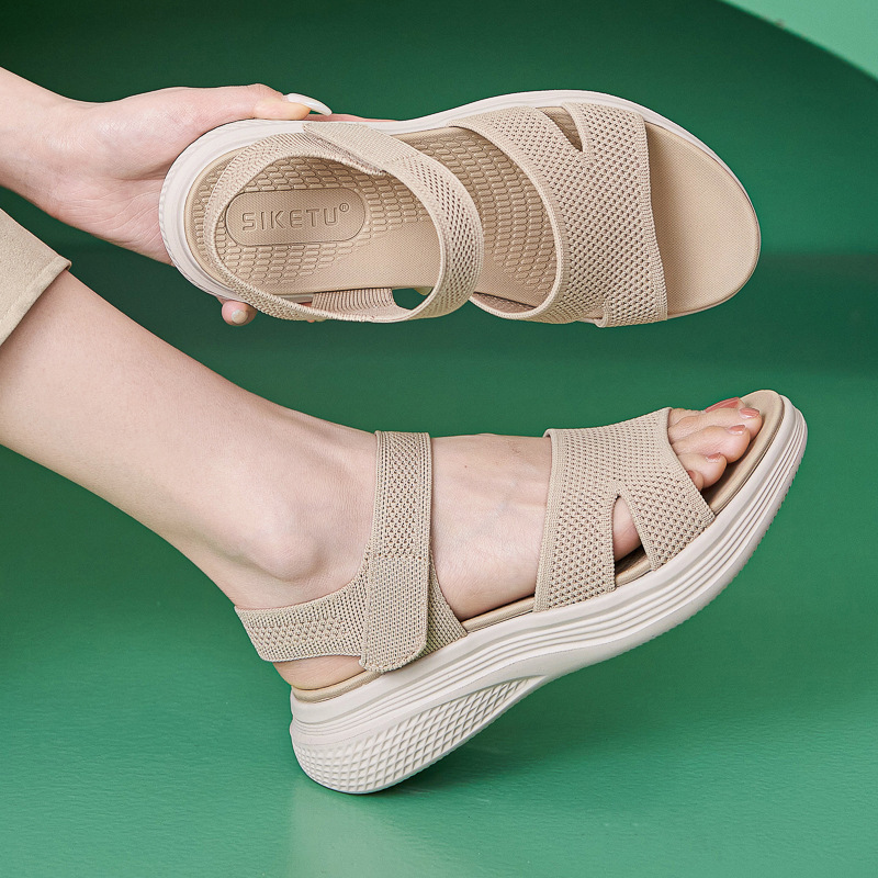 8928-7 новые летние сандалии с толстой подошвой на липучках, легкие пляжные туфли для женщин