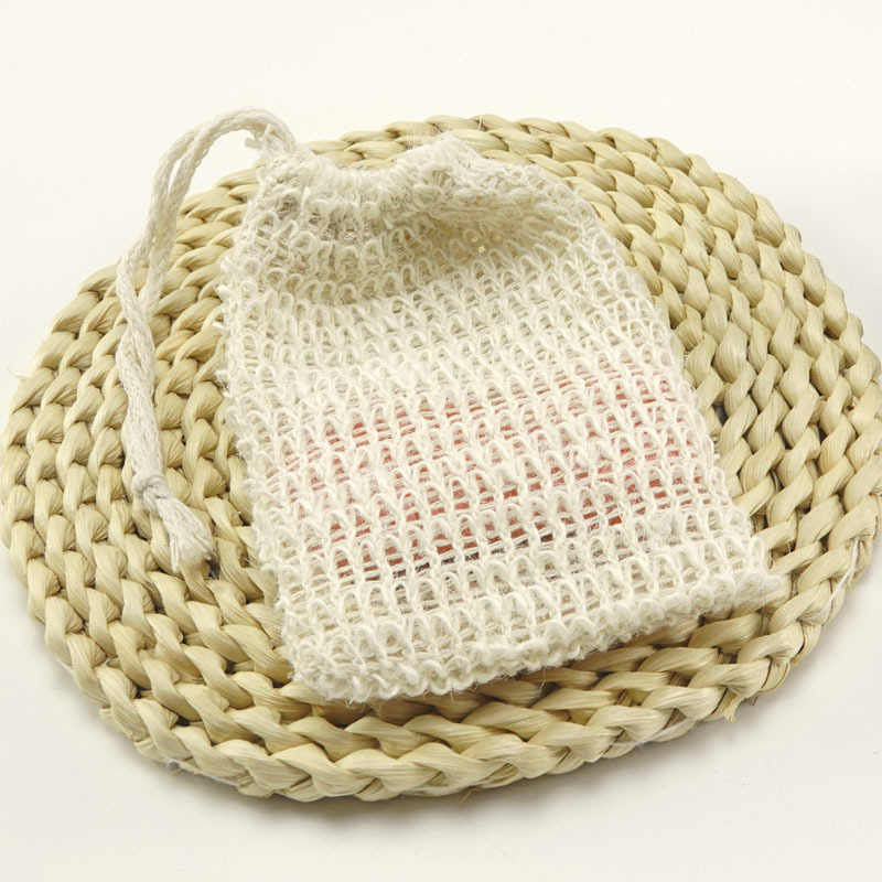 Handmade Cotton and Linen Foaming Mesh Soap Bag for Bathing and Scrubbing Soap Mesh That Can Be Hung with Drawstring Massage Soap Cotton and Linen Foaming Bag