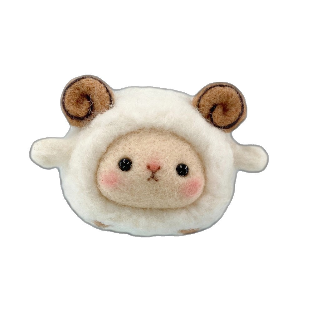 Wool Felt Poke Fun Material Package DIY Handmade Self-Made Doll Little Sheep Couple Gift Pendant Car Pendant