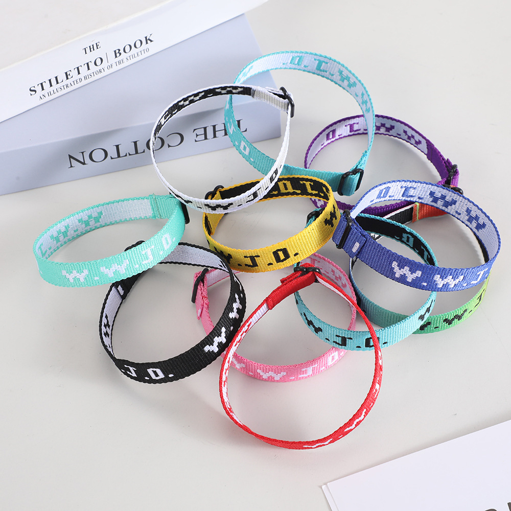 Cross-border WWJD Jacquard Wrist Band European and American Unisex Adjustable Sports Hand Rope Polyester Letter Wrist