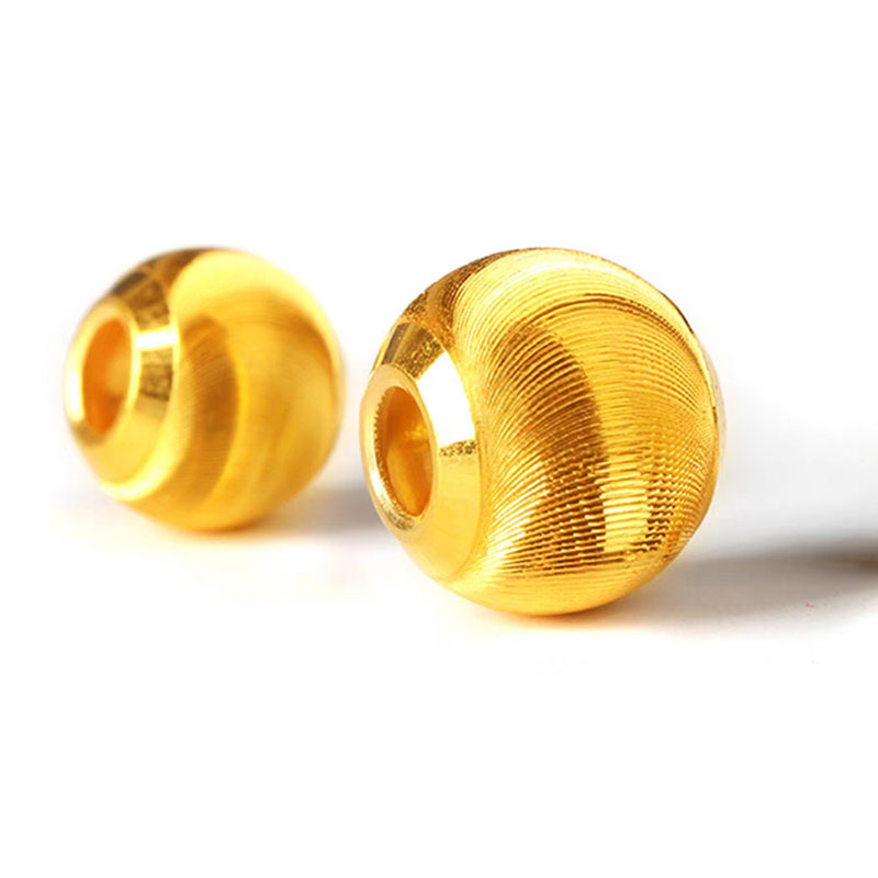 999 gold small gold beads 3D hard gold ancient method gold beads loose beads transfer beads DIY accessories beads wholesale