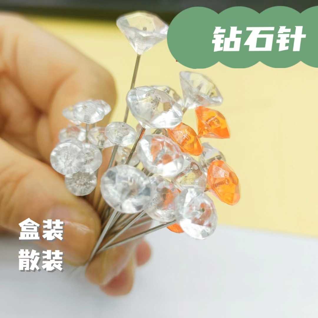 Пластиковая декоративная игла в форме алмаза, никелированная стальная игла для флористики